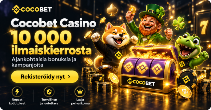 Cocobet casino bonus Suomessa jopa 10 000 ilmaiskierrosta